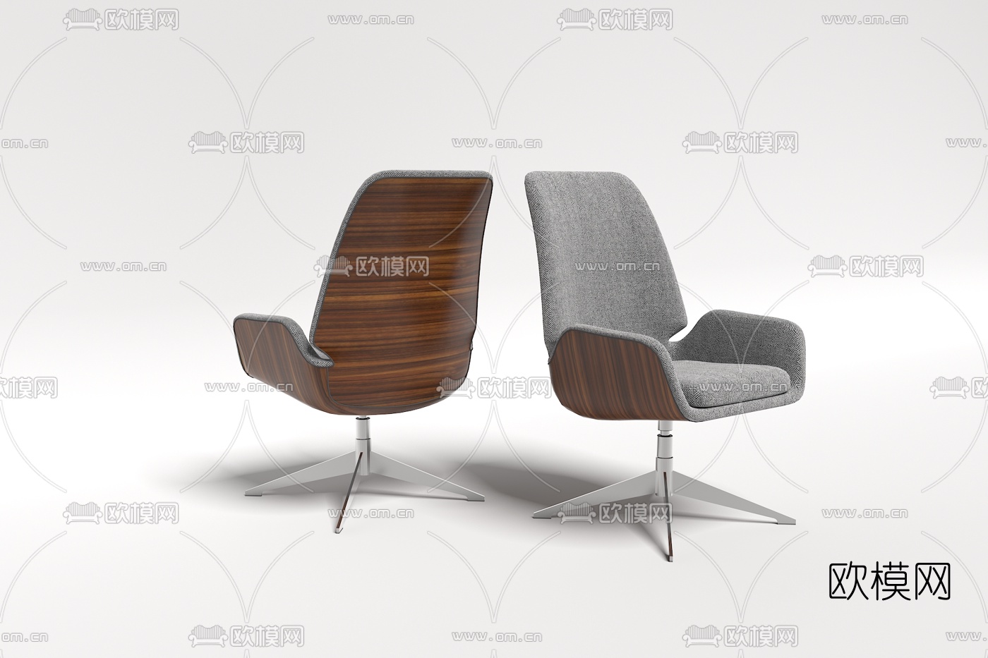现代布艺办公椅3d模型下载