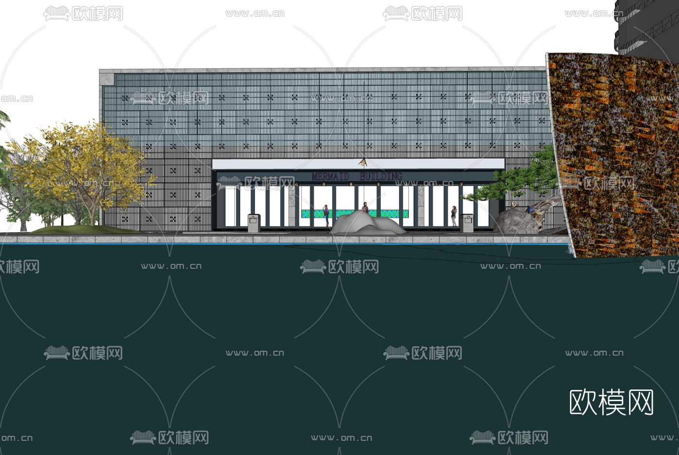 现代商业会所su模型