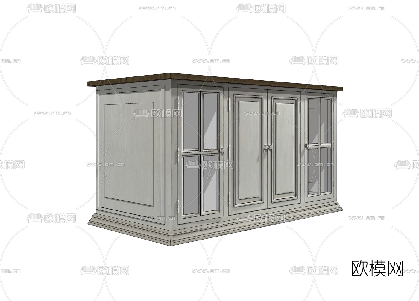 欧式餐边柜免费su模型下载