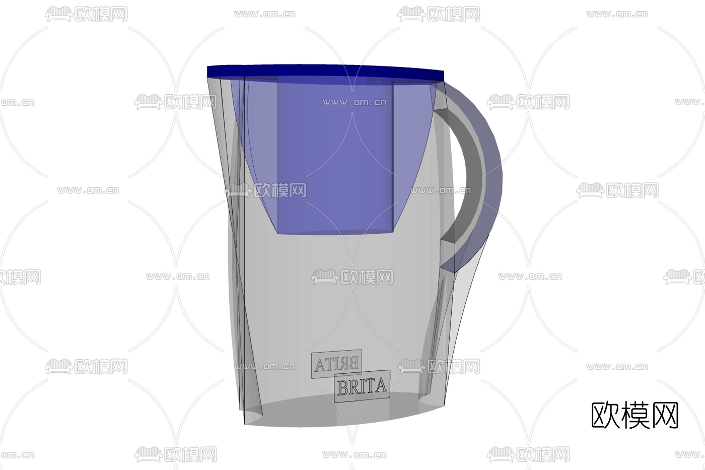 现代水杯免费su模型
