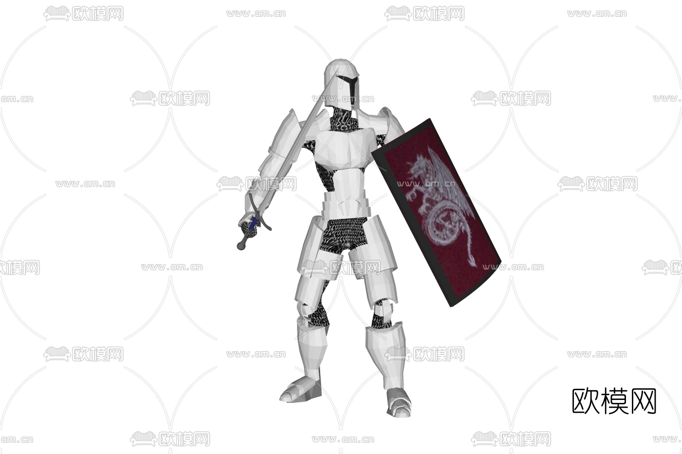 欧式中世纪武士免费su模型下载