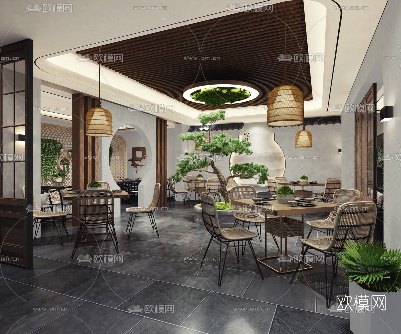 新中式中餐厅3d模型