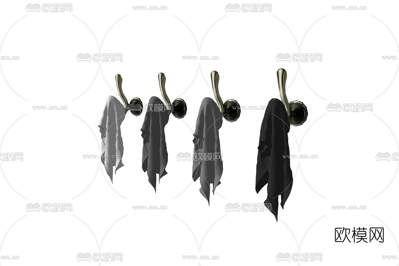 简欧毛巾架免费su模型下载