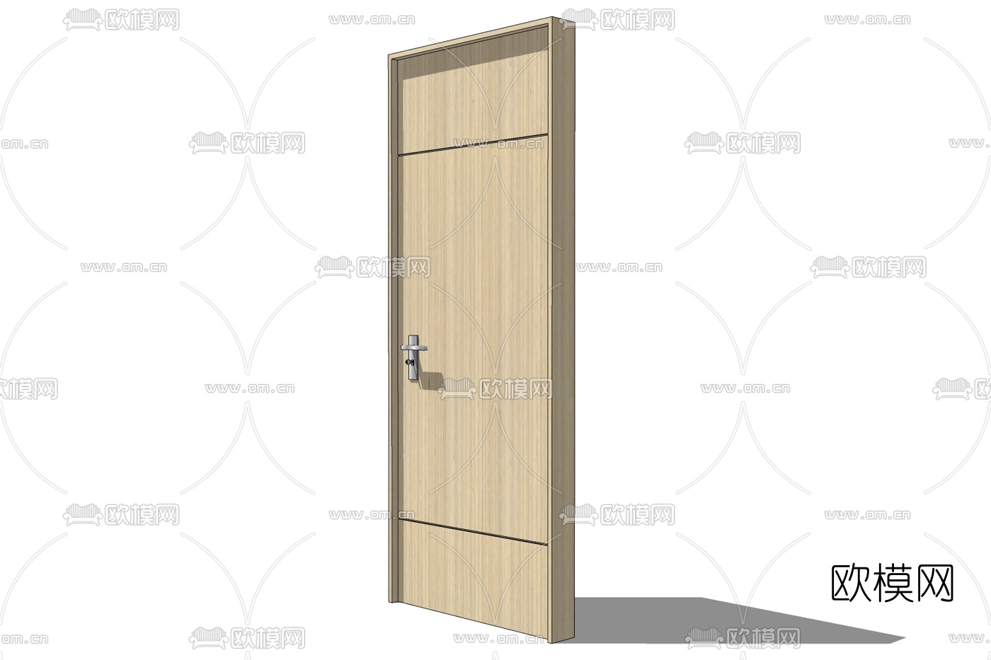 新中式平开门免费su模型下载
