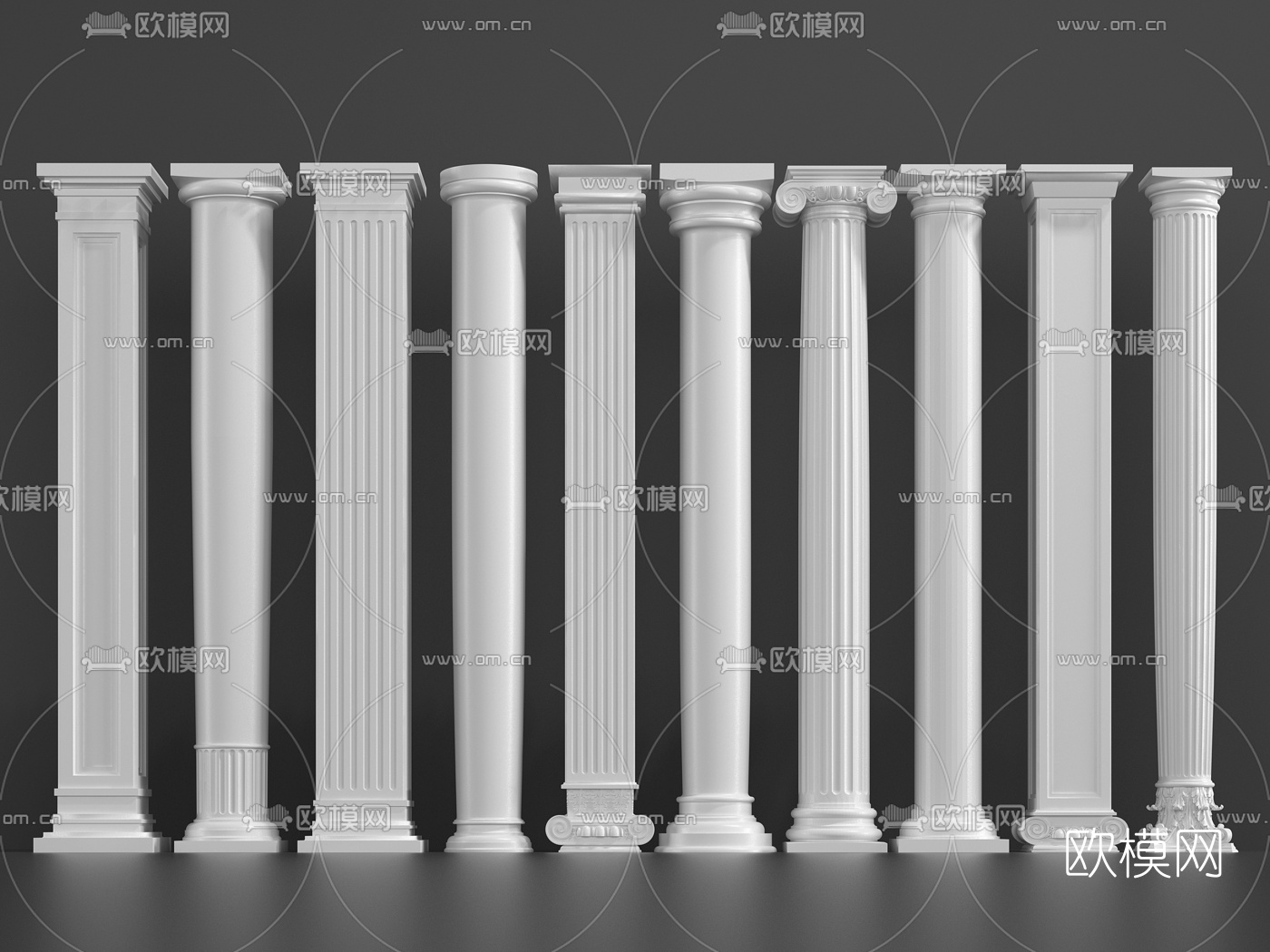 欧式罗马柱3d模型