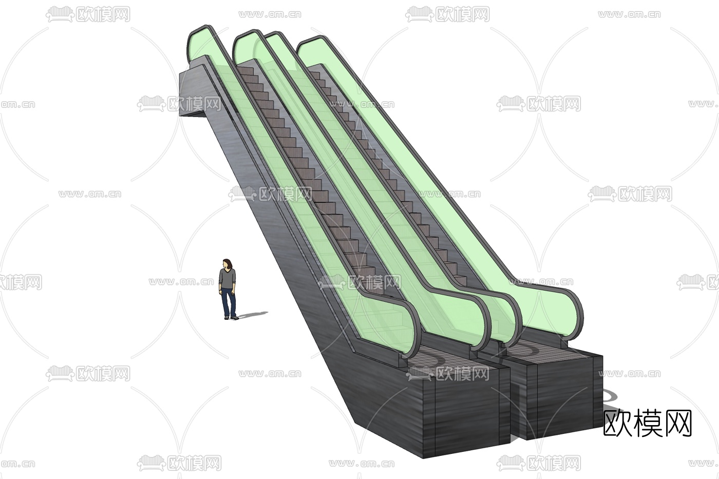 现代商场电梯免费su模型