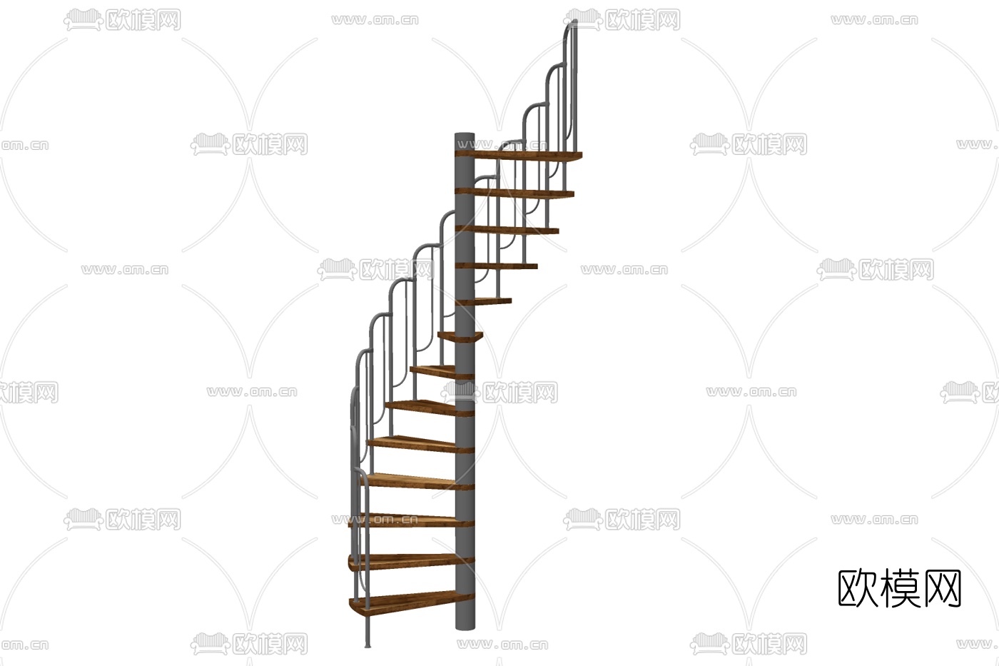 工业风金属楼梯免费su模型下载