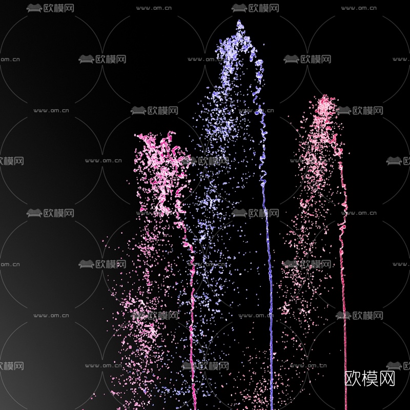 现代喷泉水景3d模型下载（渲染图2）