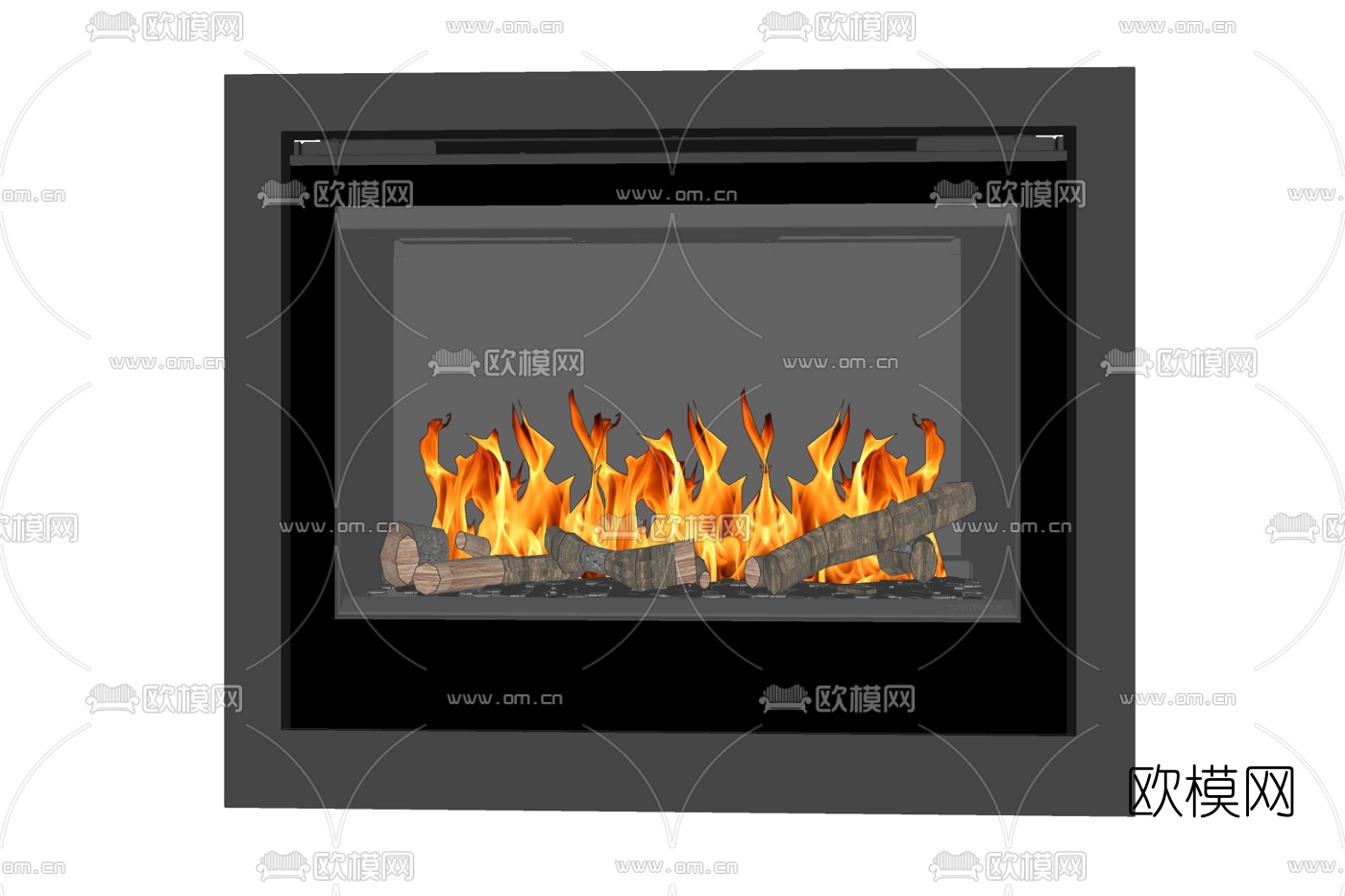 现代壁炉免费su模型