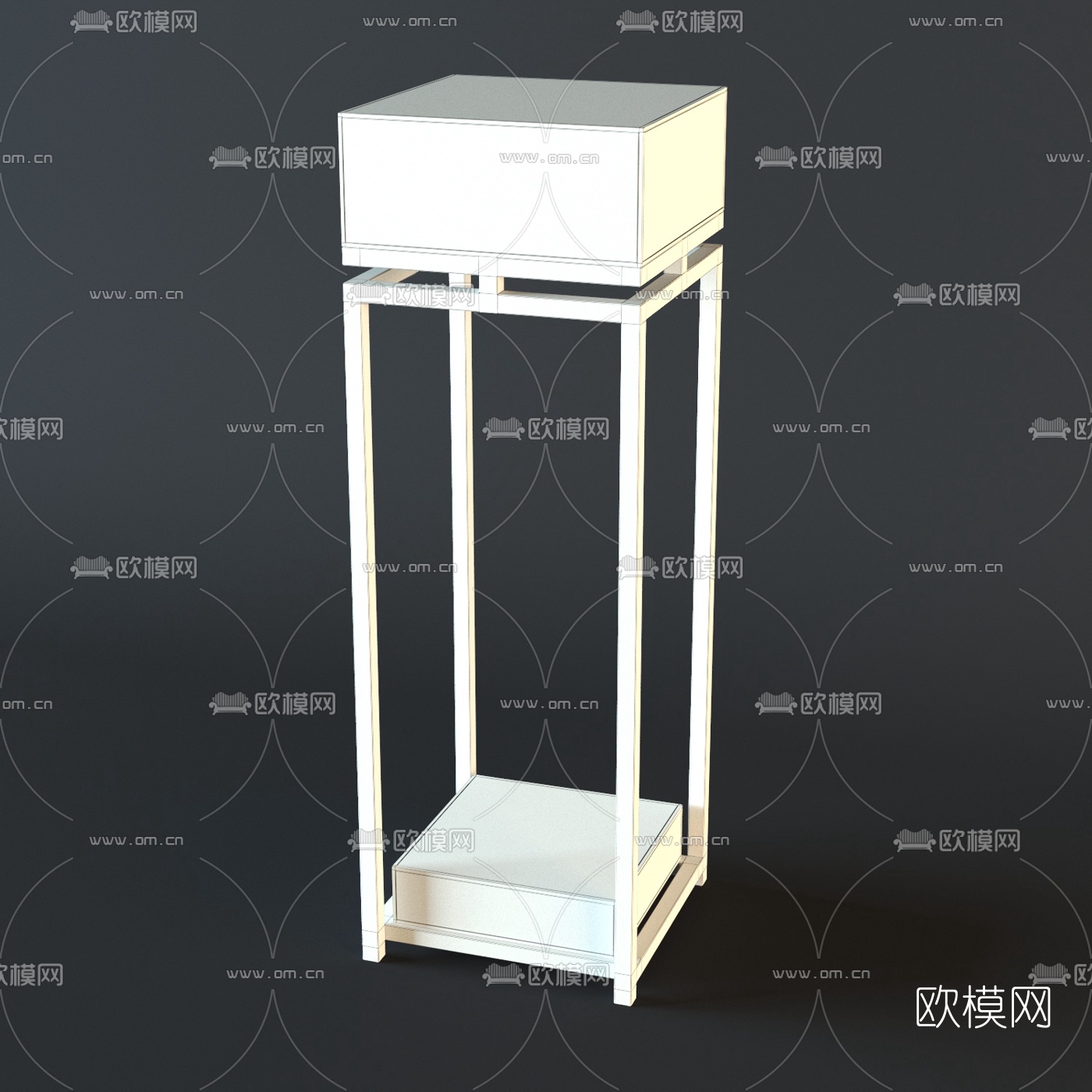 新中式铁艺花几免费3d模型下载（渲染图2）