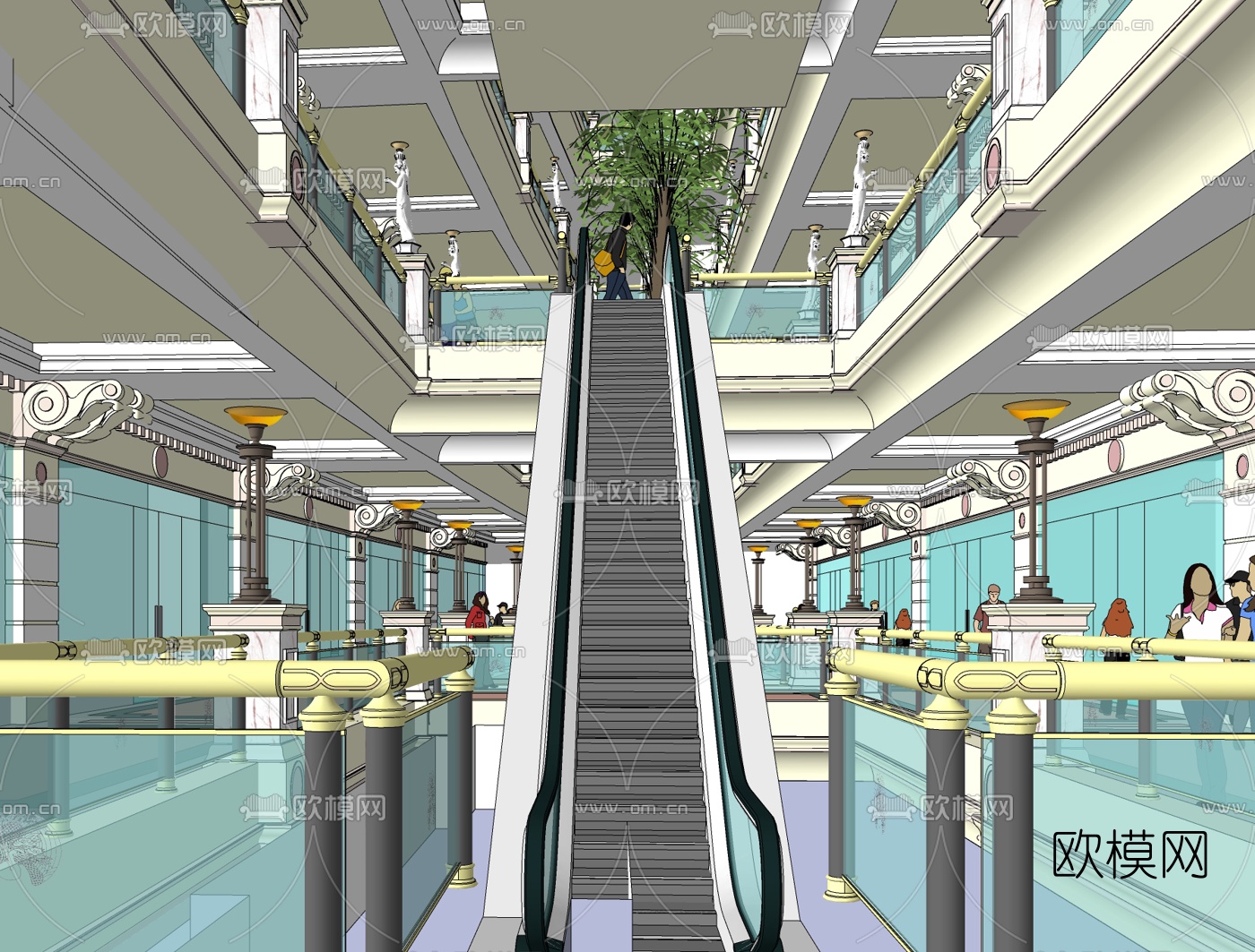 欧式商场超市su模型下载（渲染图3）