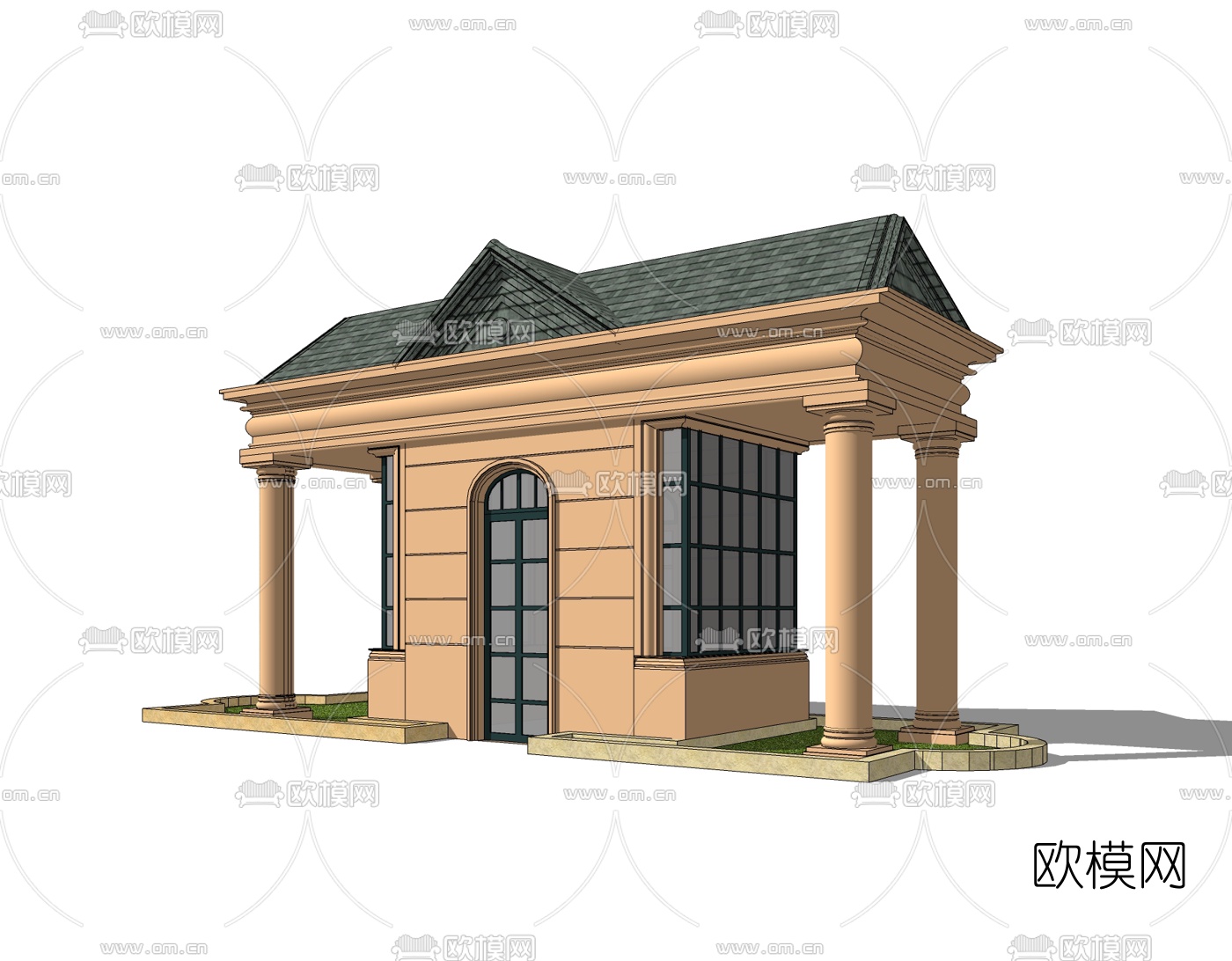 欧式门卫室免费su模型-免费3dmax模型库-欧模网