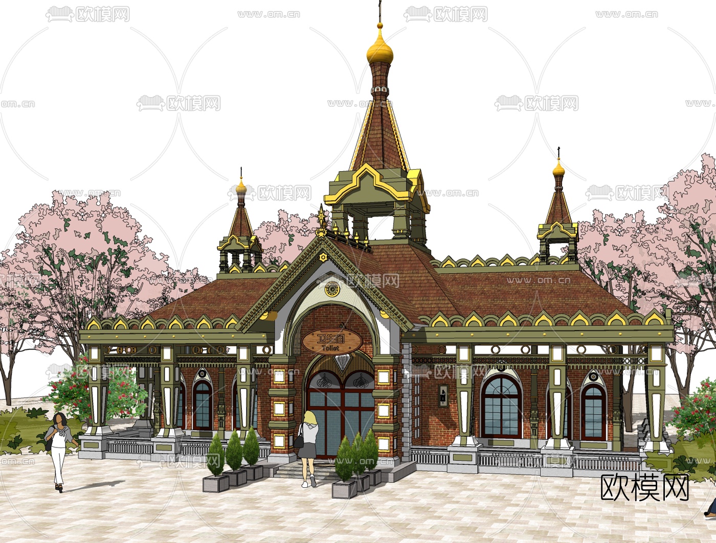 欧式公共厕所su模型下载