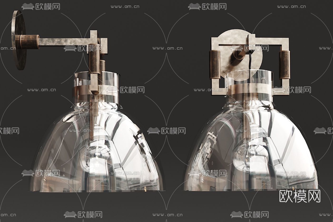 现代玻璃壁灯3d模型