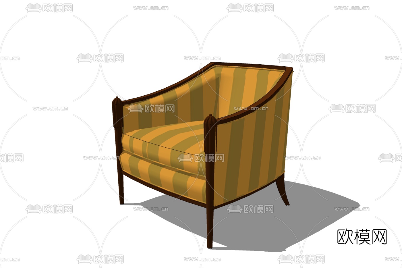 美式休闲沙发免费su模型下载