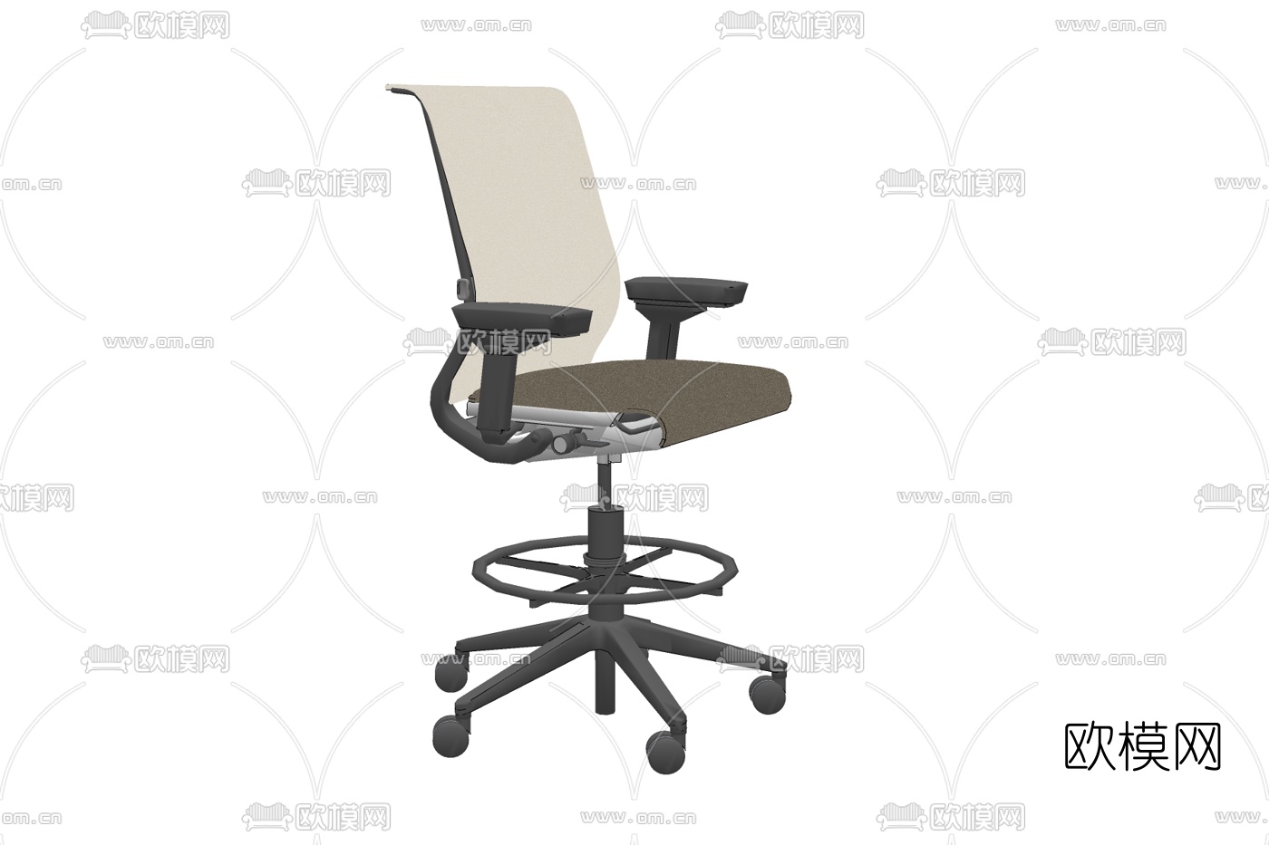 现代布艺办公椅免费su模型下载