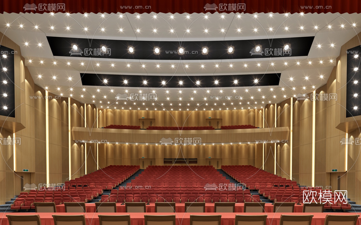 现代多功能剧场剧院报告厅3d模型
