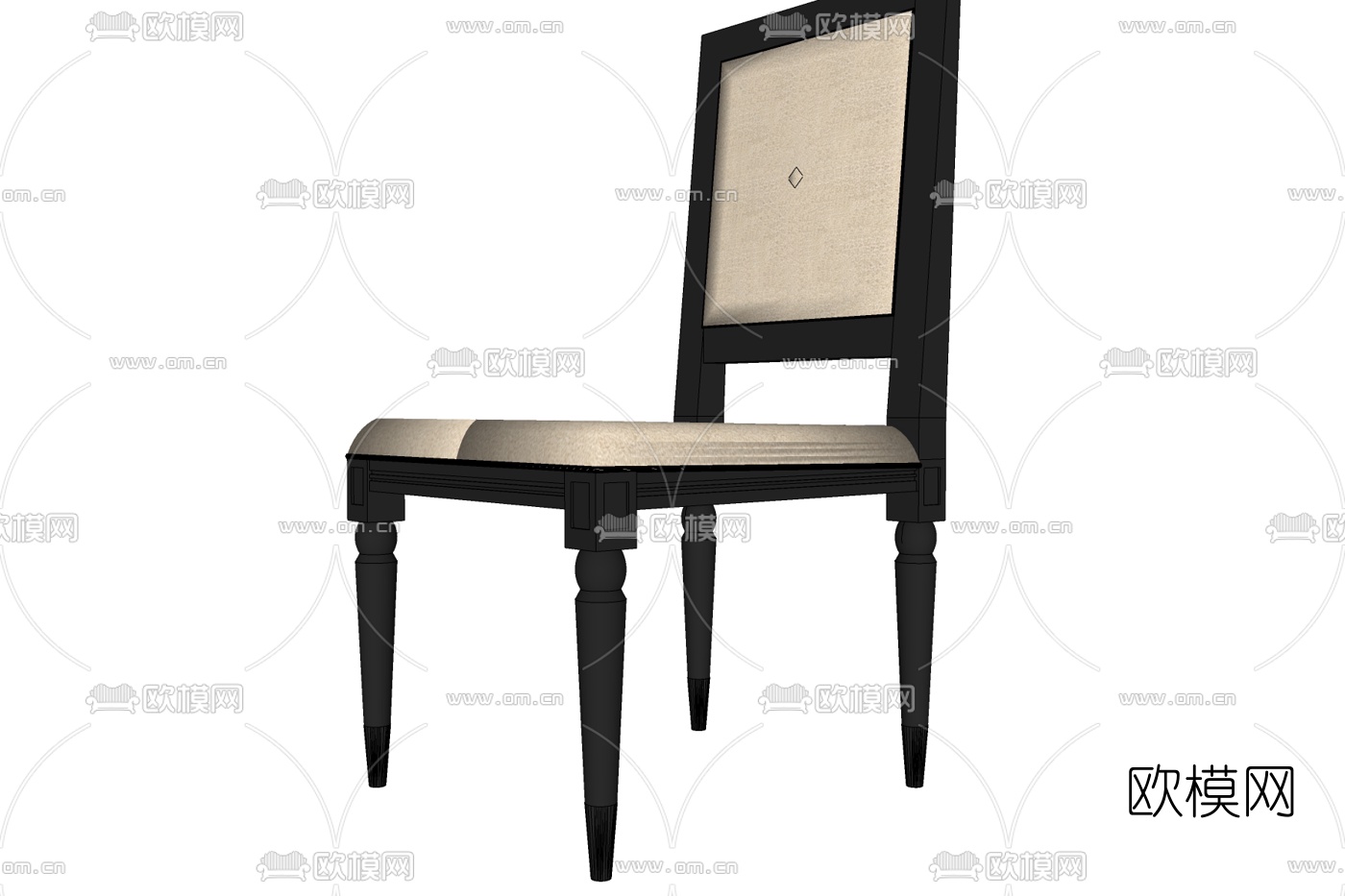 现代实木单椅免费su模型下载
