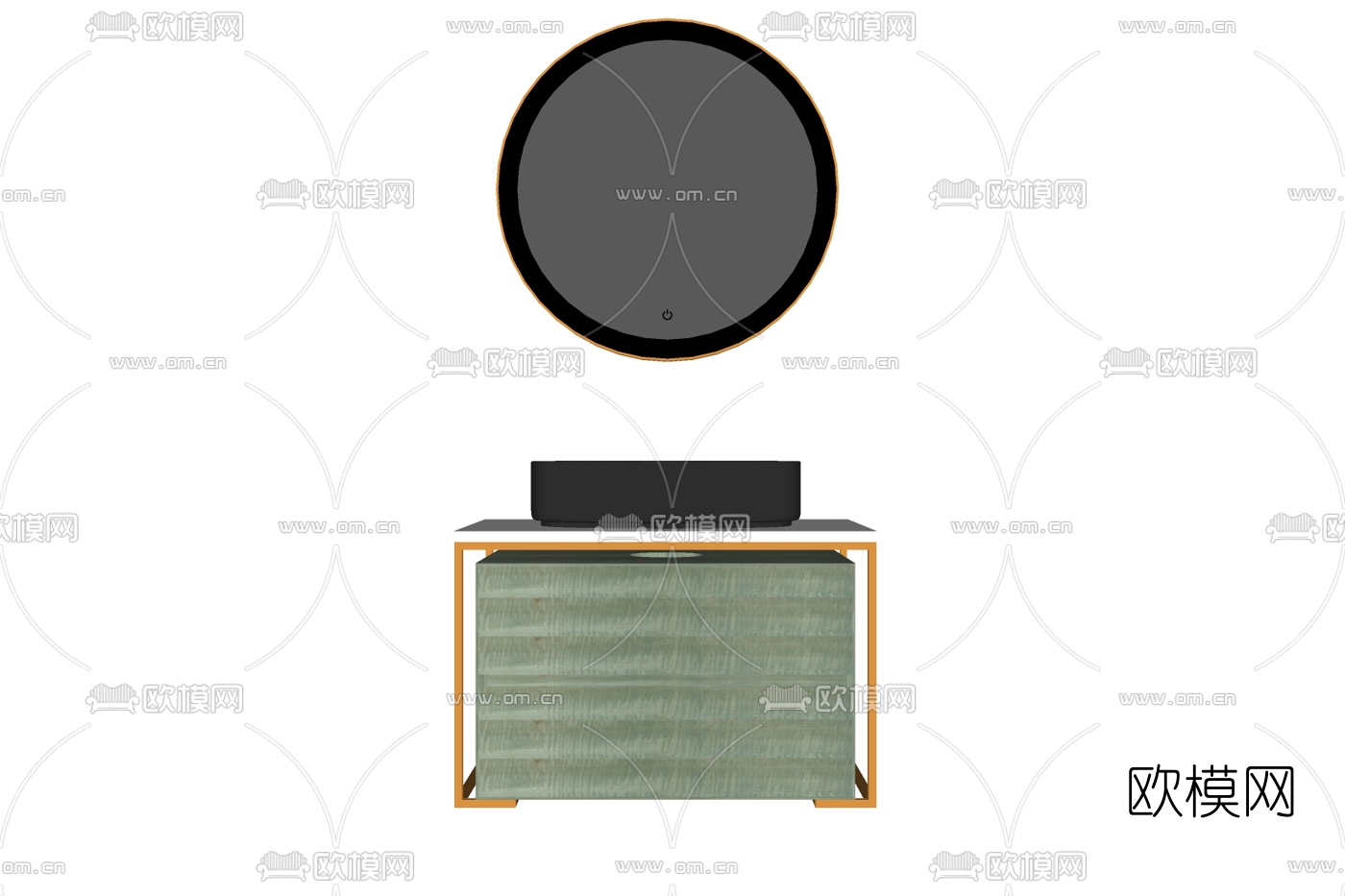 新中式洗手盆免费su模型下载