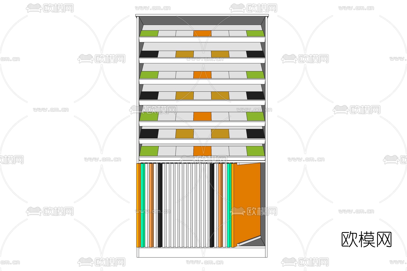 现代商场货架免费su模型下载