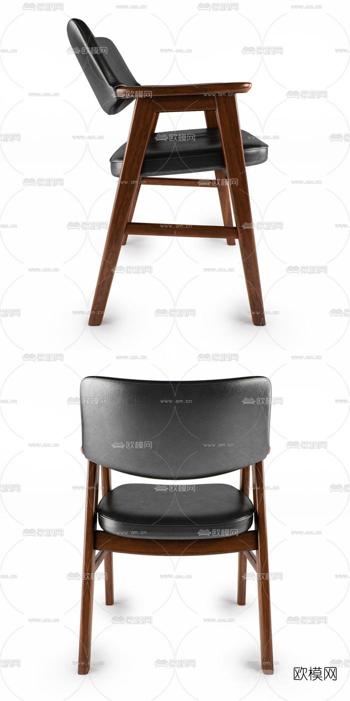 现代皮革单椅3d模型
