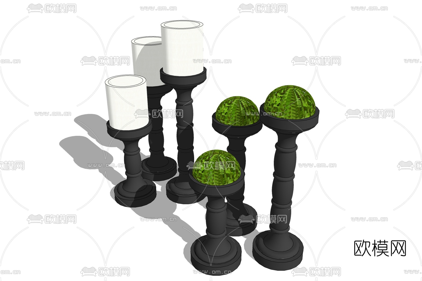 欧式金属烛台灯免费su模型下载