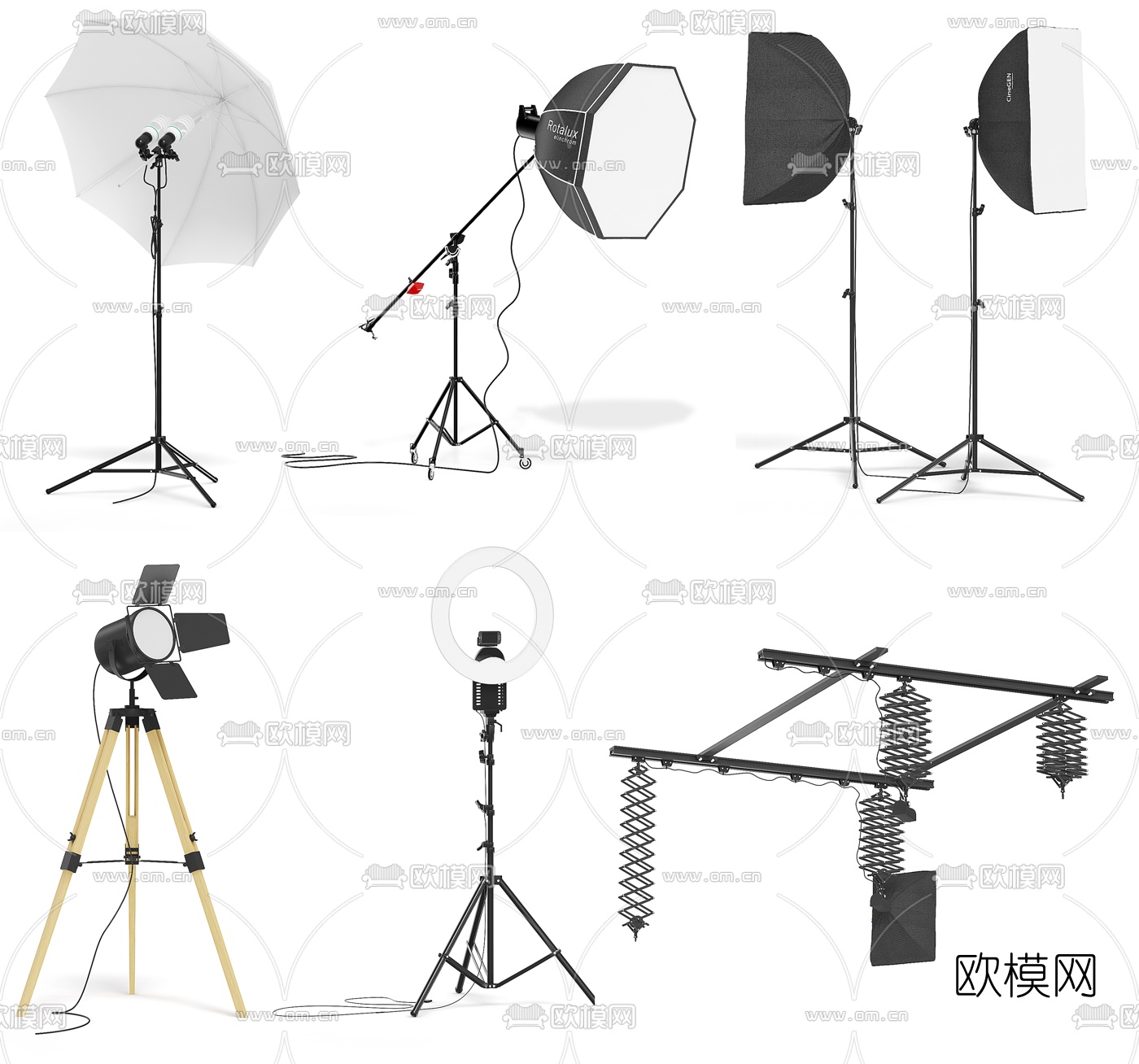现代投影射灯舞台灯3d模型下载