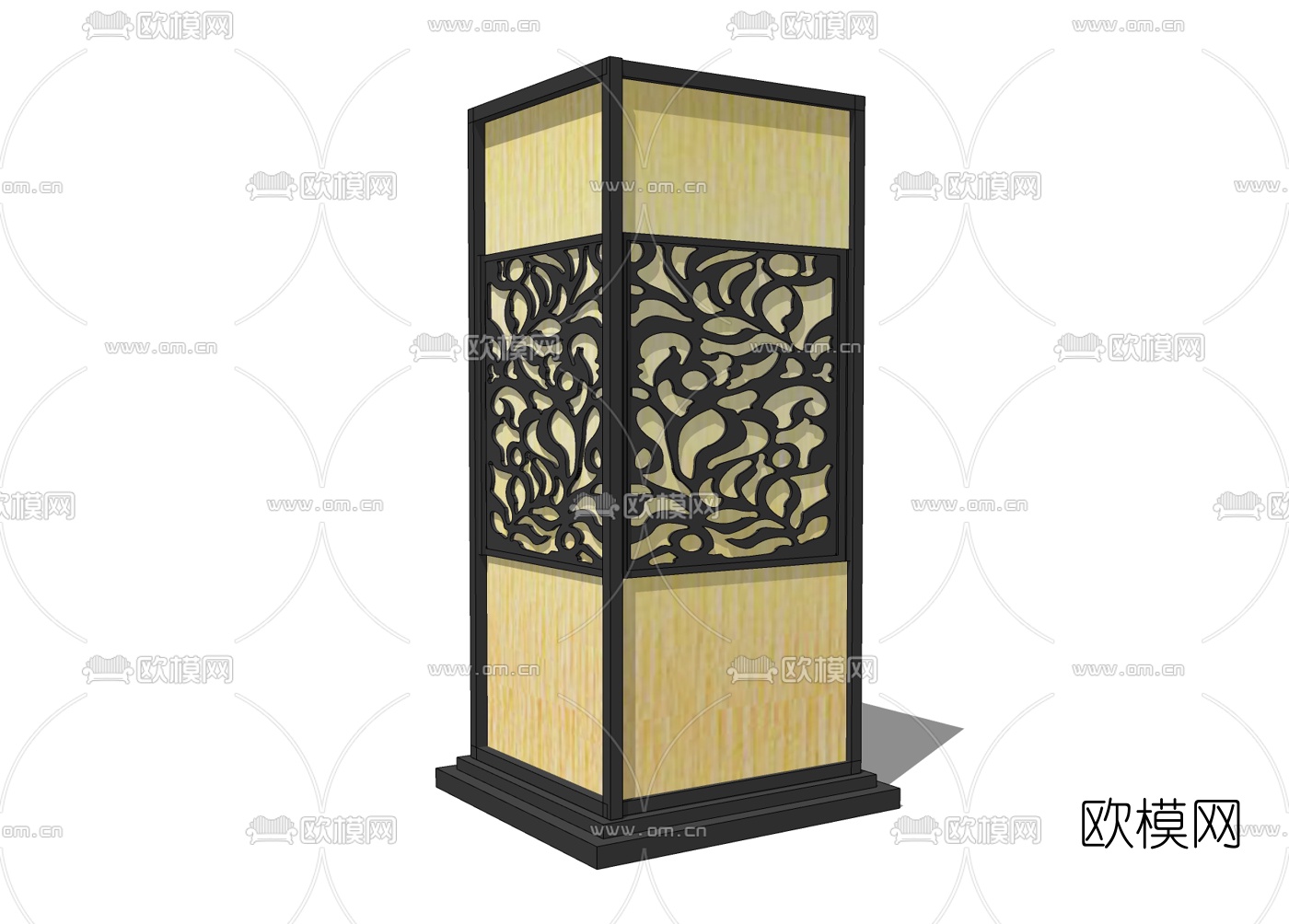 中式草坪灯免费su模型下载