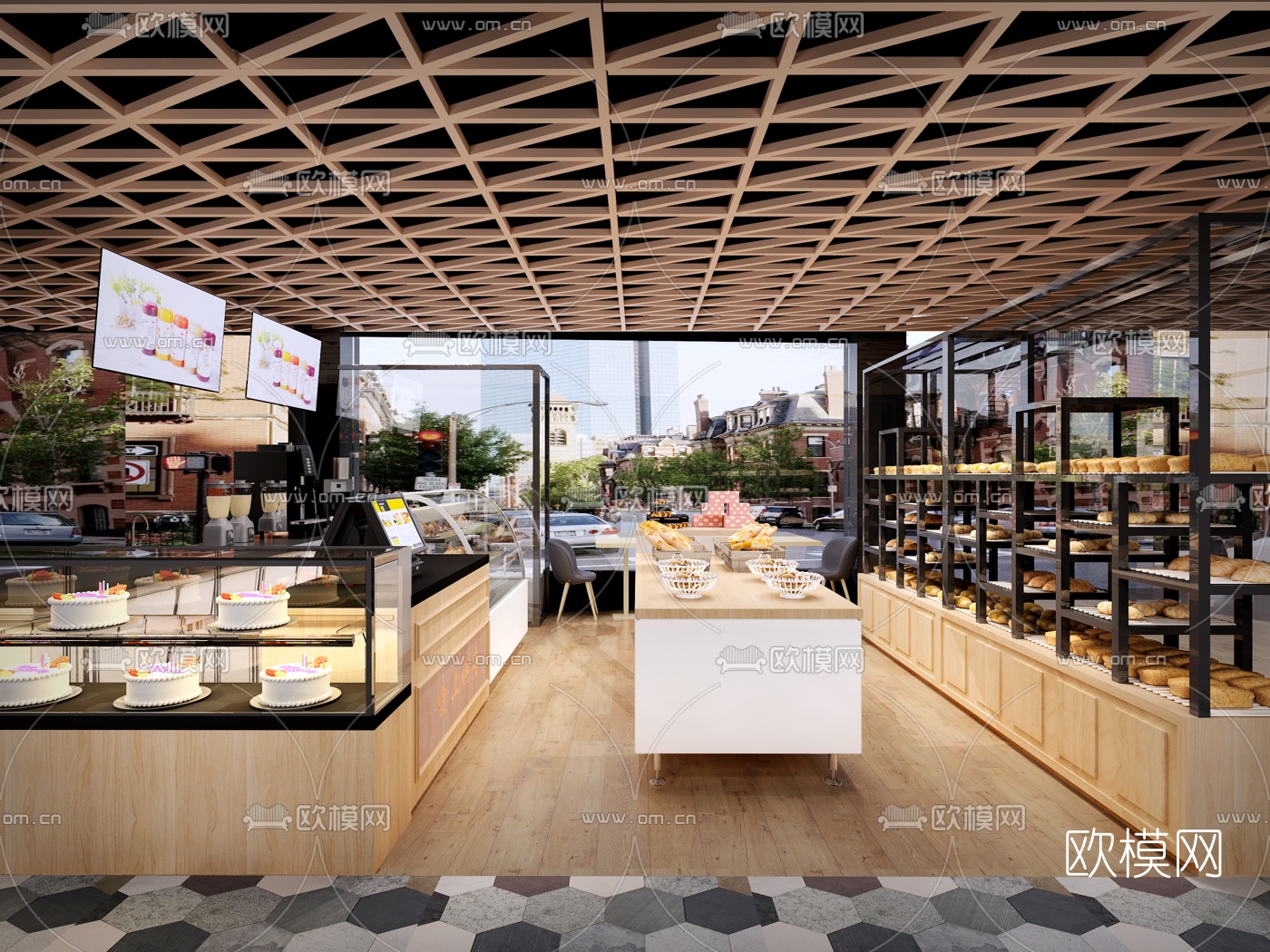 北欧蛋糕店面包店3d模型