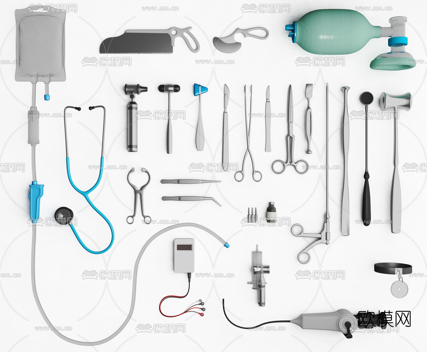 现代手术刀牙医用具3d模型下载