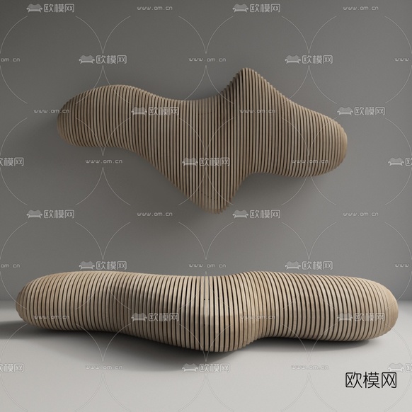 现代异形公用椅免费3d模型下载(渲染图1)