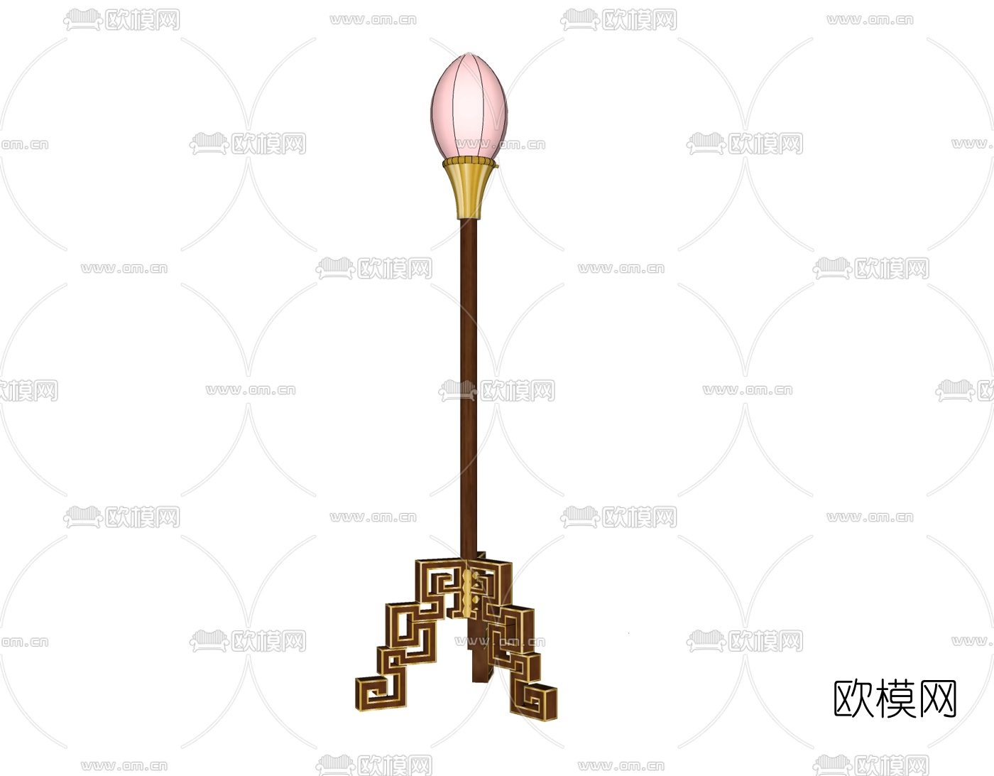 中式落地灯免费su模型下载