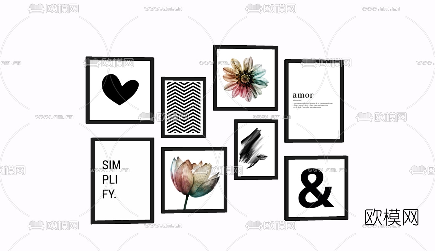 现代装饰画免费su模型
