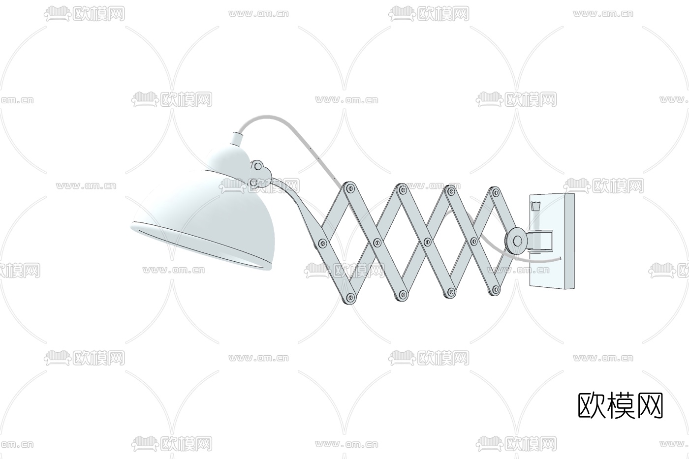 现代金属壁灯免费su模型下载