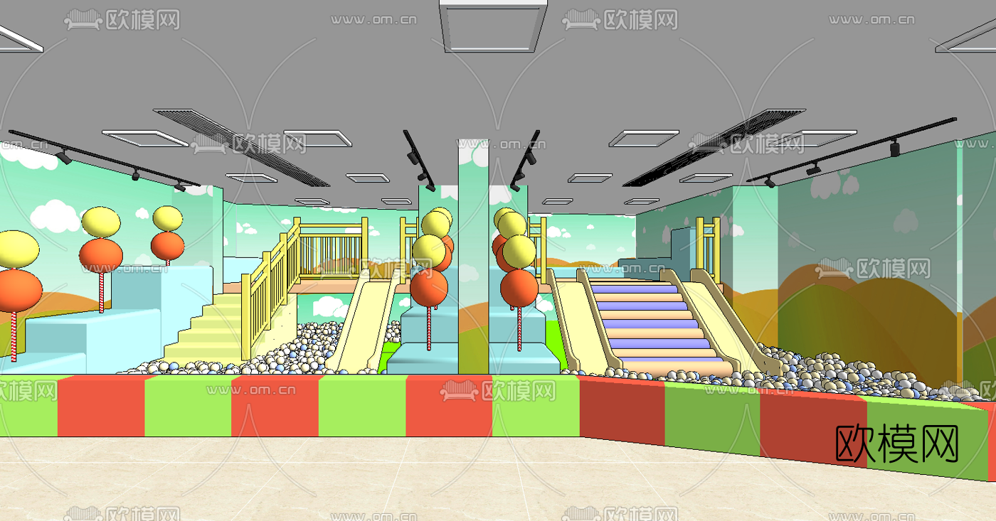现代早教中心 幼儿园教室su模型下载（渲染图5）