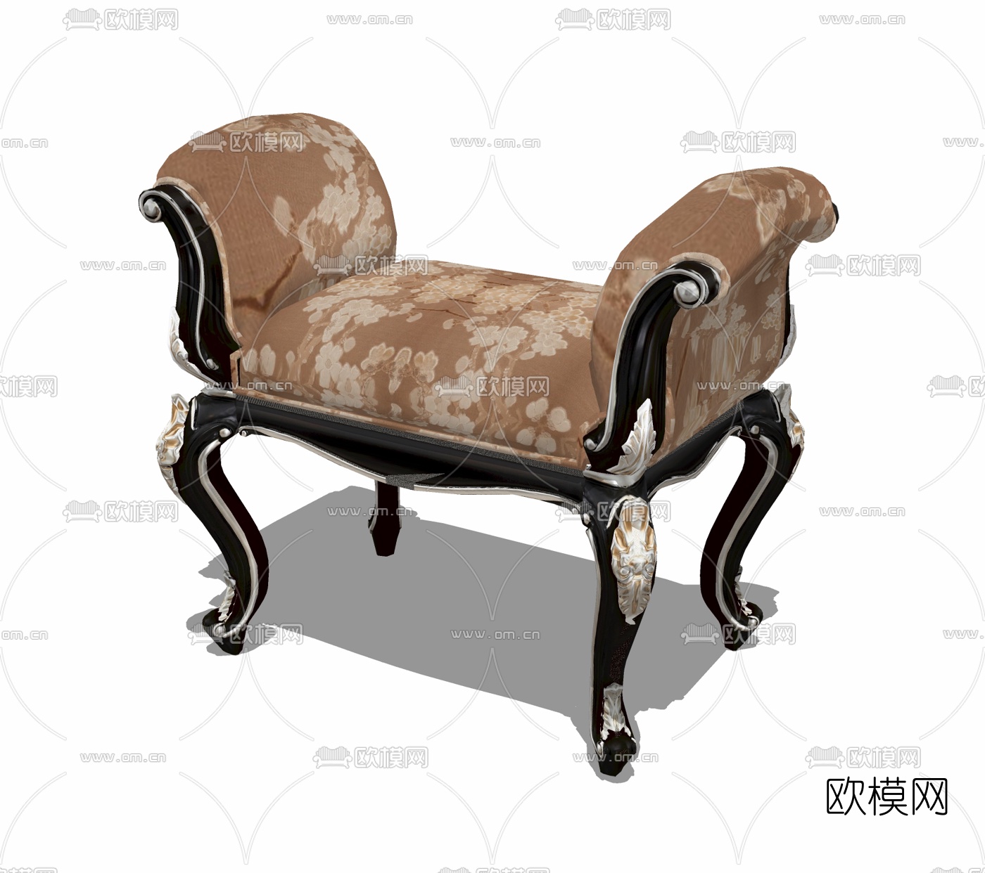 欧式床尾凳免费su模型下载