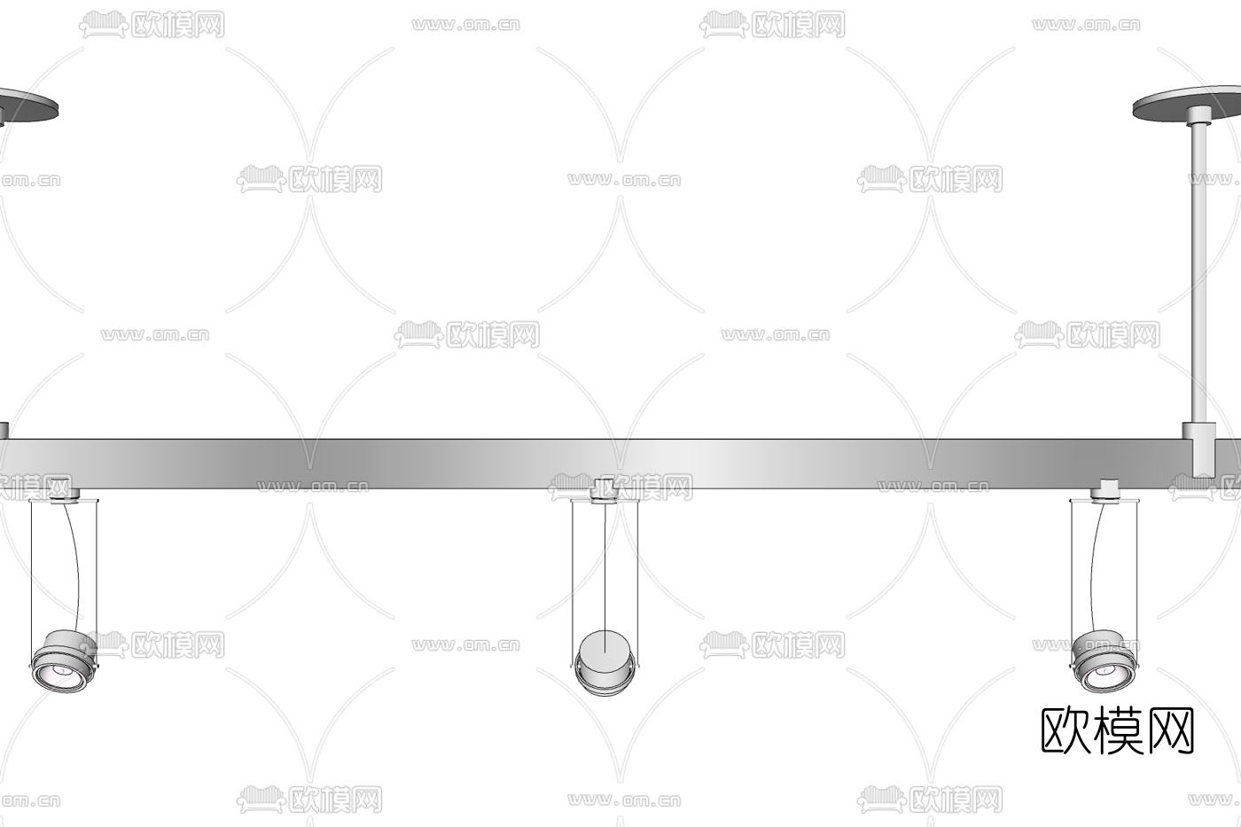 现代金属射灯免费su模型下载