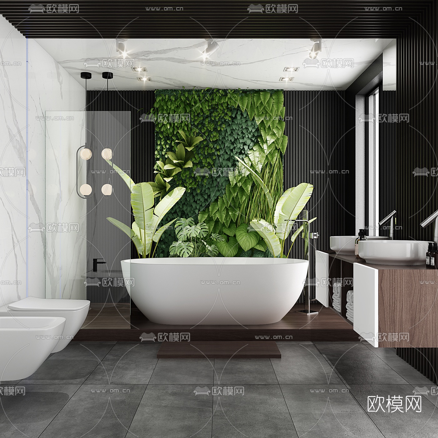 现代浴室卫生间3d模型