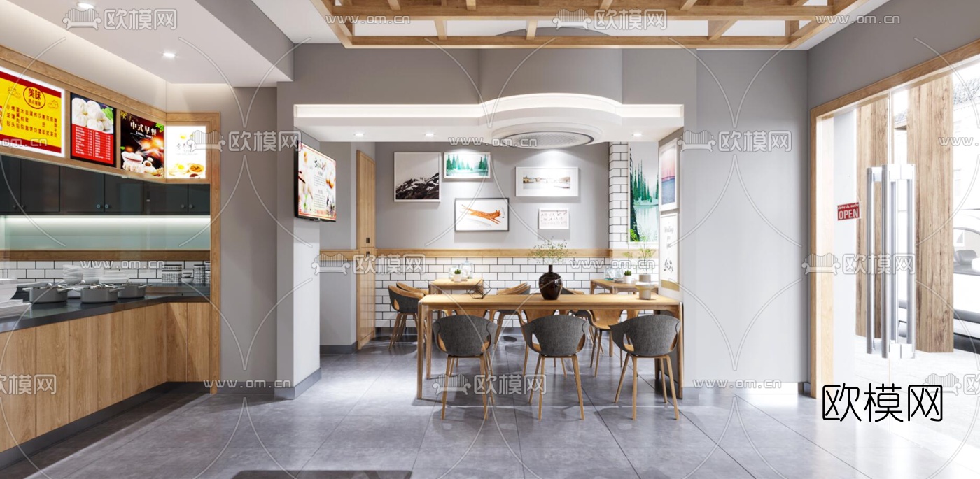 现代快餐店3d模型