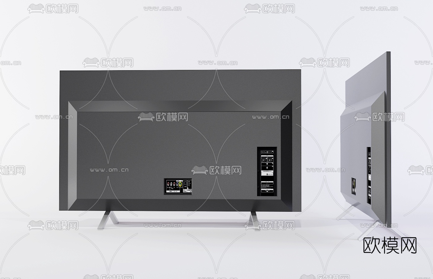 现代液晶电视机显示器3d模型下载（渲染图2）