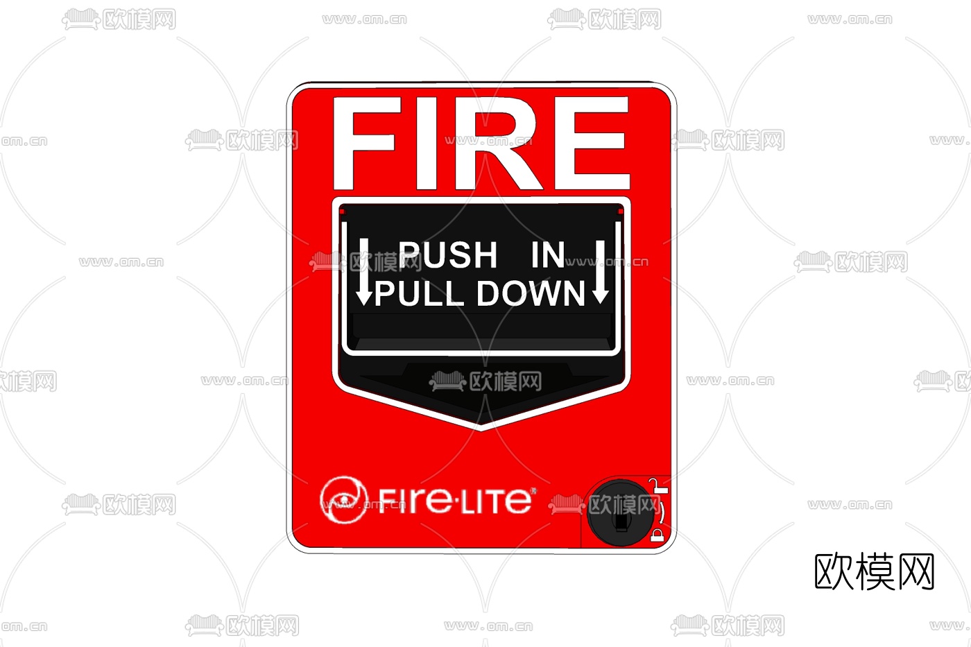 现代火警报警按钮免费su模型下载