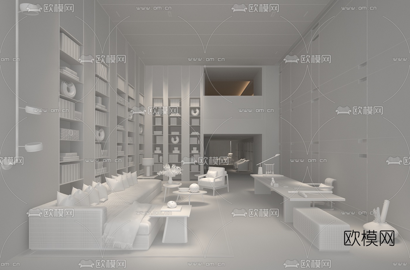 矩阵纵横设计 厦门中海熹凤台叠拼样板间3d模型下载（渲染图2）