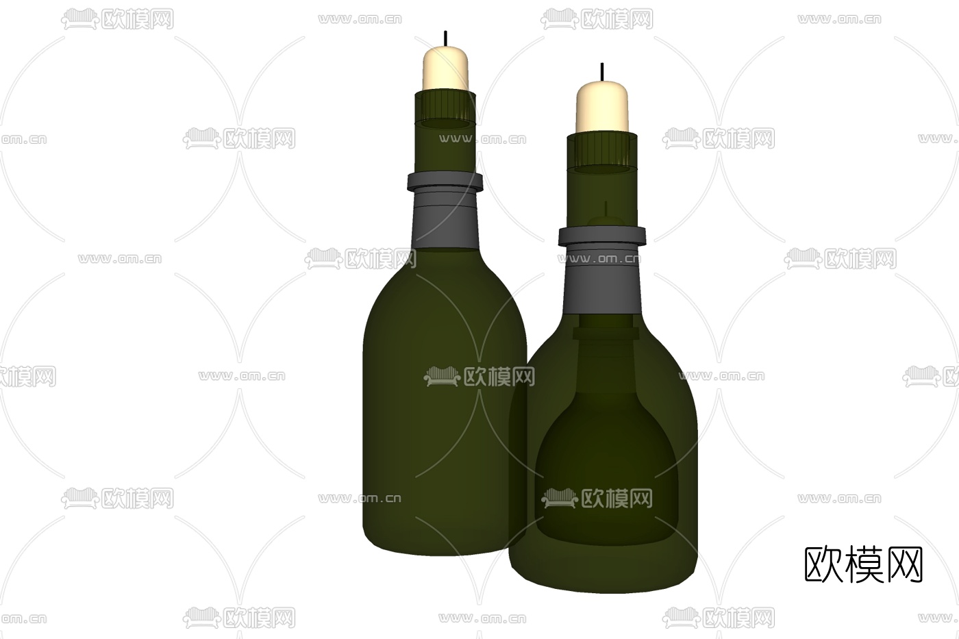 现代啤酒瓶烛台灯免费su模型下载