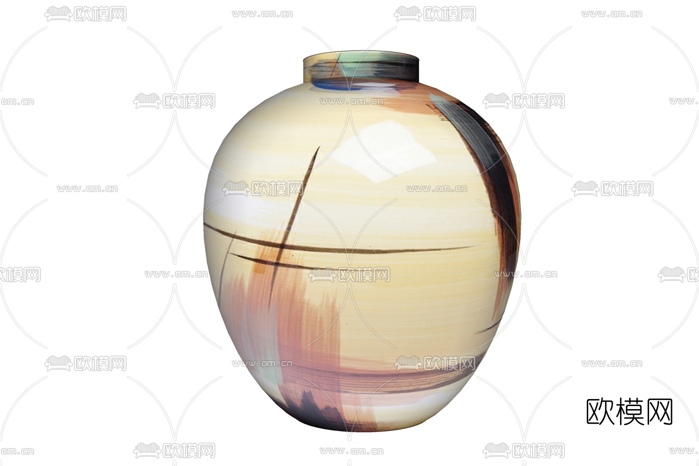 现代油画花瓶免费su模型下载