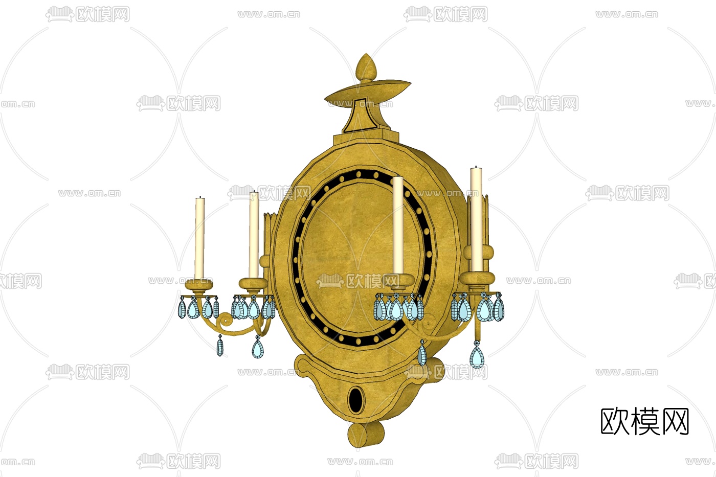 欧式古典金属烛台灯免费su模型