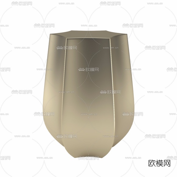 现代金属六边形圆几3d模型下载