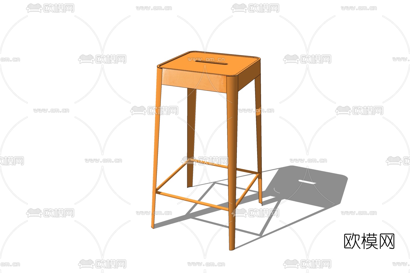 现代实木吧台椅免费su模型下载