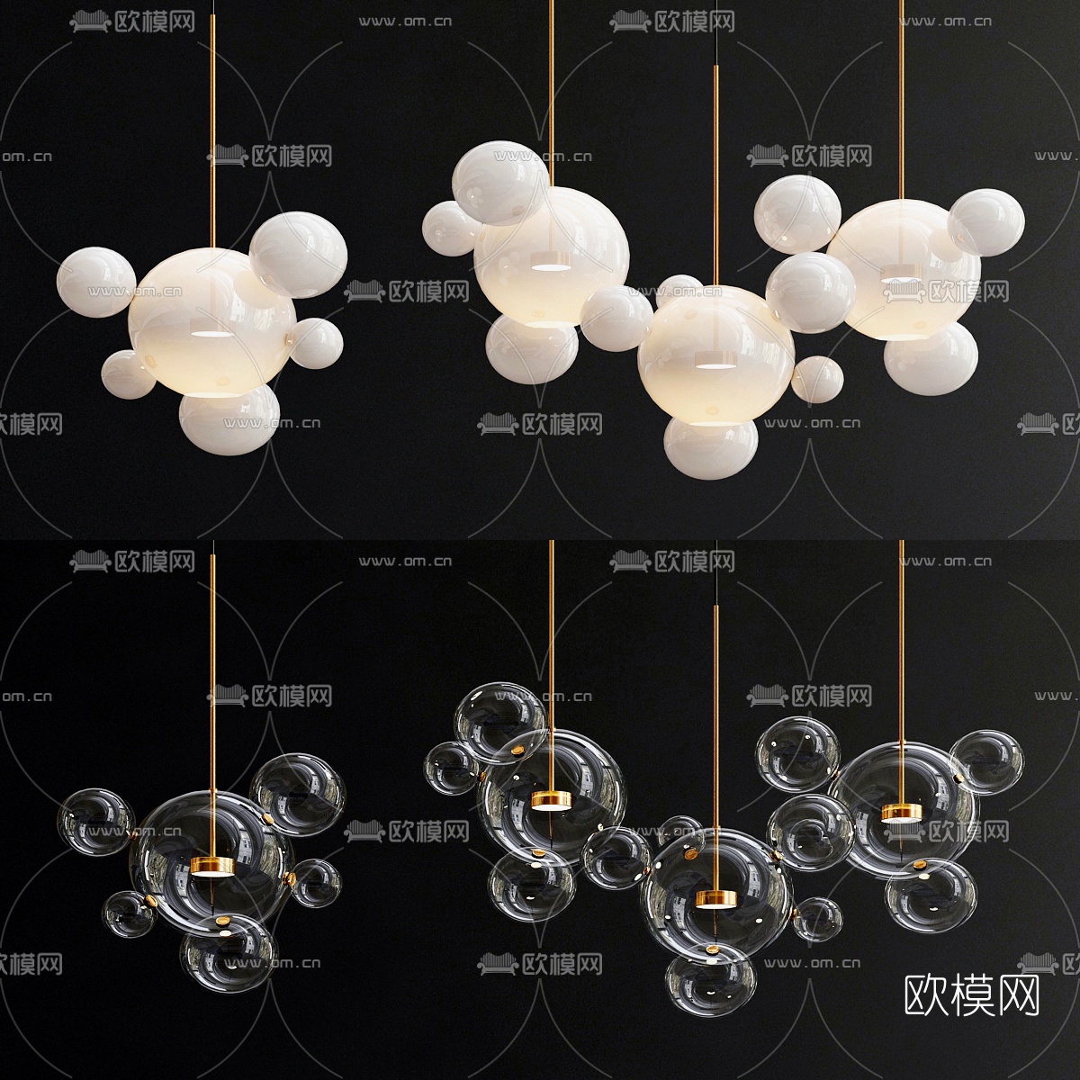 现代玻璃吊灯3d模型