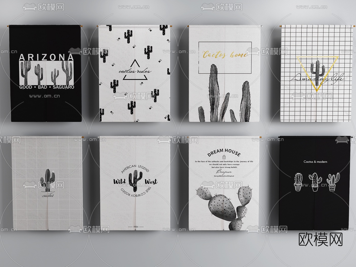 北欧布艺门帘挂帘3d模型下载