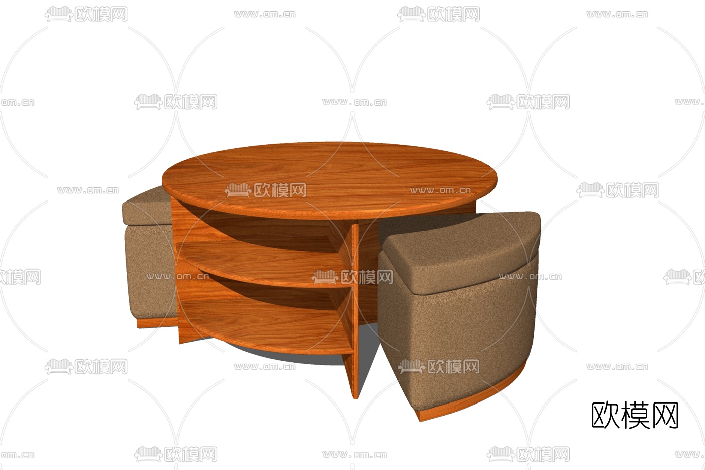 现代实木休闲桌椅免费su模型下载